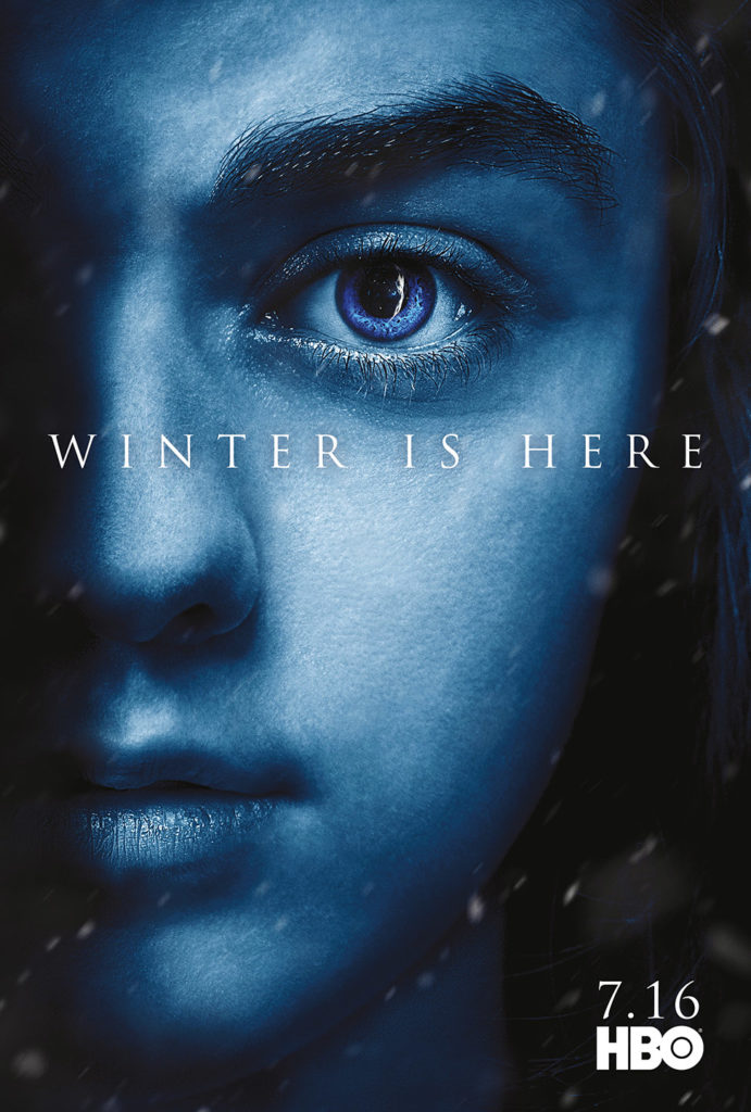 Affiche Game of Thrones saison 7 "Winter is Here" : Arya Stark (crédit HBO)