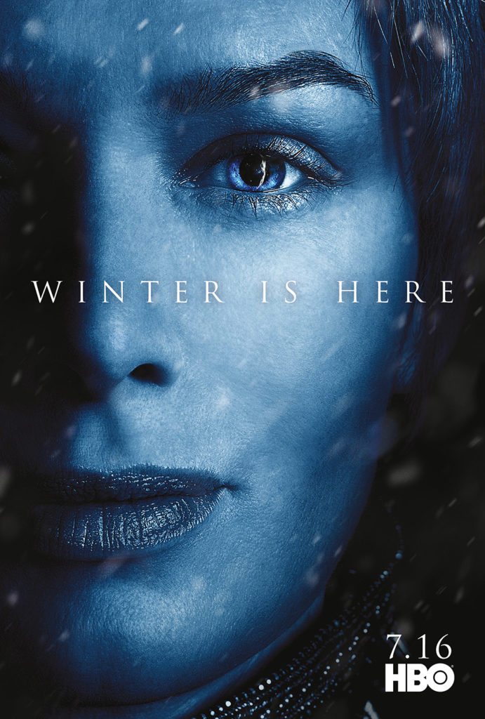 Affiche Game of Thrones saison 7 "Winter is Here" : Cersei Lannister (crédit HBO)