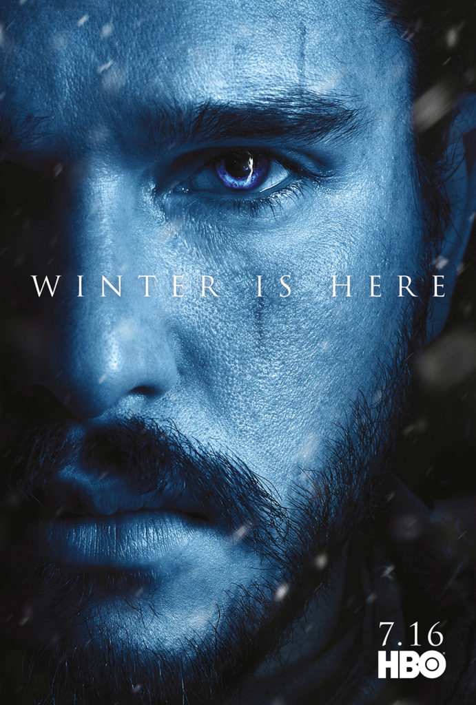 Affiche Game of Thrones saison 7 "Winter is Here" : Jon Snow (crédit HBO)