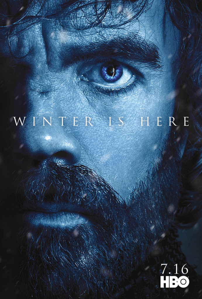 Affiche Game of Thrones saison 7 "Winter is Here" : Tyrion Lannister (crédit HBO)