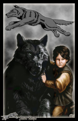 Rickon Stark et Broussailles (Crédits Amok)