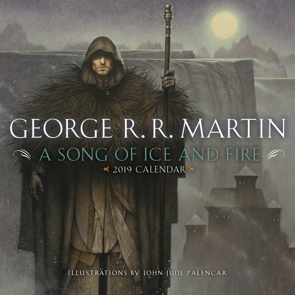 Couverture du calendrier ASOIAF 2019 à paraitre. Crédits : John Jude Palencar et Random House.