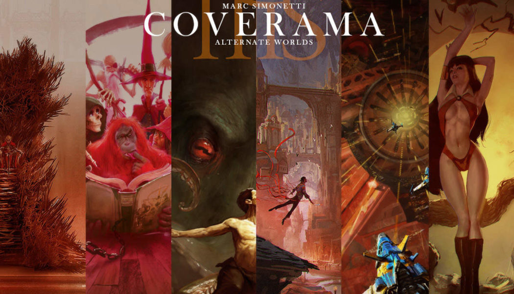 Pèle-mêle d'oeuvres de Marc Simonetti présent dans son artbook Coverama.