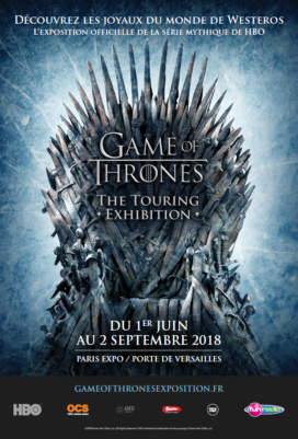 Affiche de l'exposition "Game of Thrones - The Touring Exhibition" (crédits : www.gameofthronesexposition.fr)