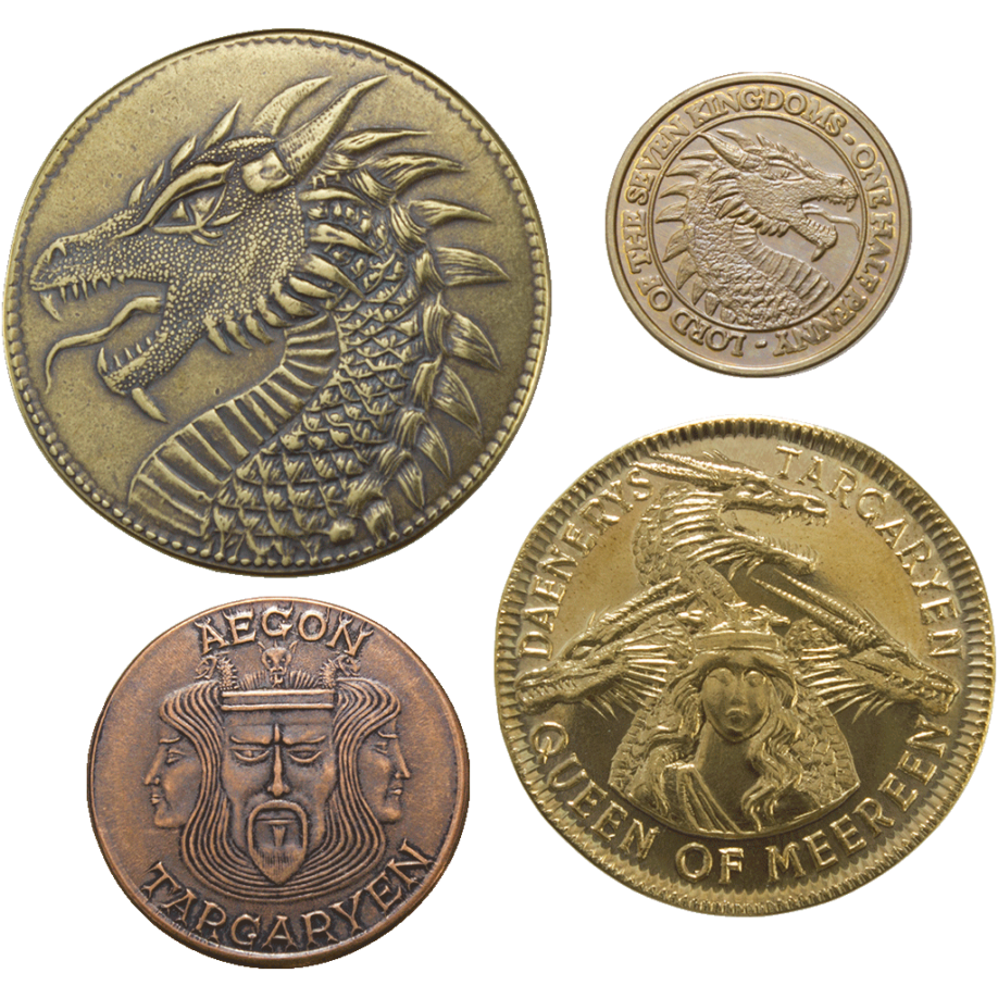 Quelques dragons d'or de la maison Targaryen Crédit : Shire Post Mint