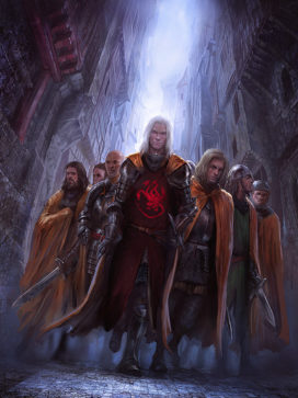 Le Prince Daemon et les Manteaux d'Or (Crédit: Marc Simonetti ; TWOIAF)