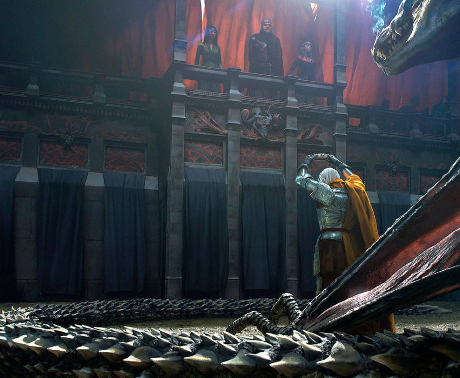 Daemon Targaryen offrant sa couronne (Crédit: Chase Stone ; TWOIAF)
