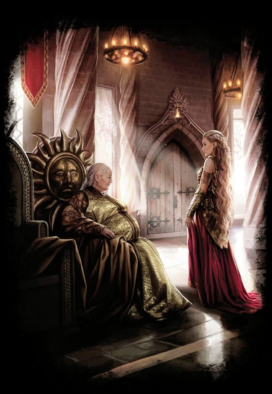 Meria Martell, princesse de Dorne, refuse de se soumettre à Rhaenys Targaryen (crédits : Magali Villeneuve ; TWOIAF)