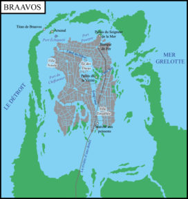 Plan de la cité libre de Braavos (crédits : Babar des Bois, d'après Les cartes du monde connu)