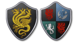 Blasons d'Aegon II et de Rhaenyra Targaryen (Crédits : La Garde de Nuit)