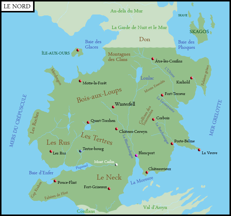 Cartes Des Différentes Régions De Westeros La Garde De Nuit