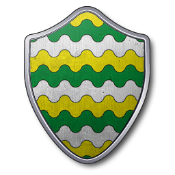 Ondé de vert, de blanc et de jaune