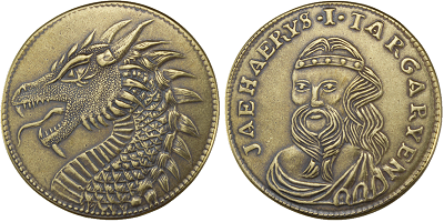 Dragon d'or de Jaehaerys I Targaryen ; © Shire Post Mint.
